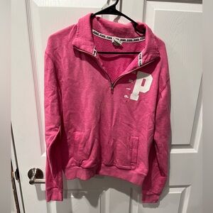 ‼️PINK Victoria's Secret Fuchsia Quarter-Zip Sweater (XS)